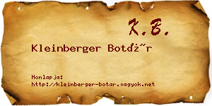 Kleinberger Botár névjegykártya